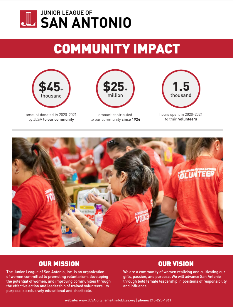 Junior League of San Antonio 2017-18 Annual Report