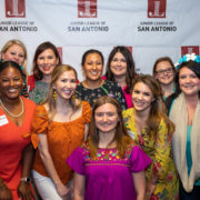 Junior League members posing after a community event